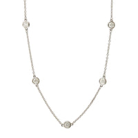 18K White Gold 13 Stone Diamond By The Yard Necklace