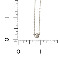 18K White Gold Bezel Set Round Diamond Pendant