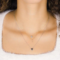 14K Yellow Gold Vertical Diamond Bar Necklace
