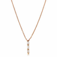 14K Rose Gold Baguette Diamond Necklace