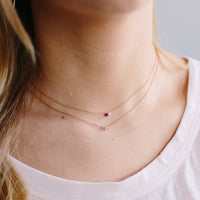 14K Yellow Gold 3 Stone Diamond Necklace
