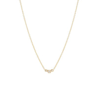 14K Yellow Gold 3 Stone Diamond Necklace