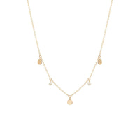 14K Yellow Gold Diamond Disc Necklace