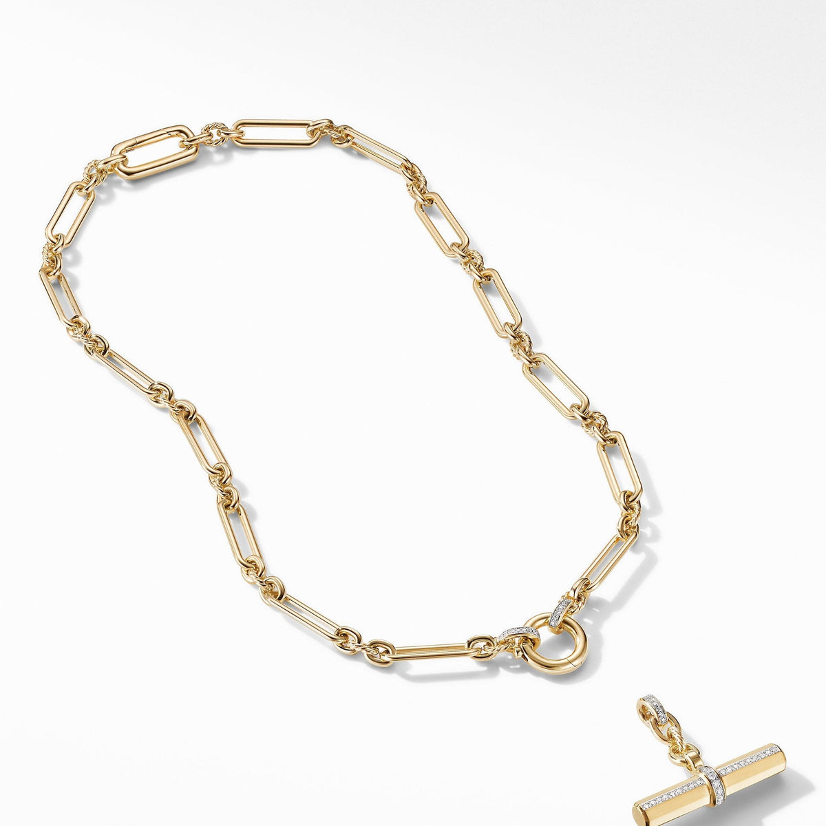 Lexington Chain Necklace in 18K Yellow Gold with Diamonds