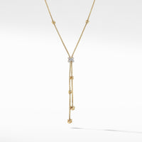 Petite Helena Y Necklace in 18K Yellow Gold with Diamonds