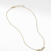 Starburst Cluster Station Necklace in 18K Yellow Gold with Pavé Diamonds