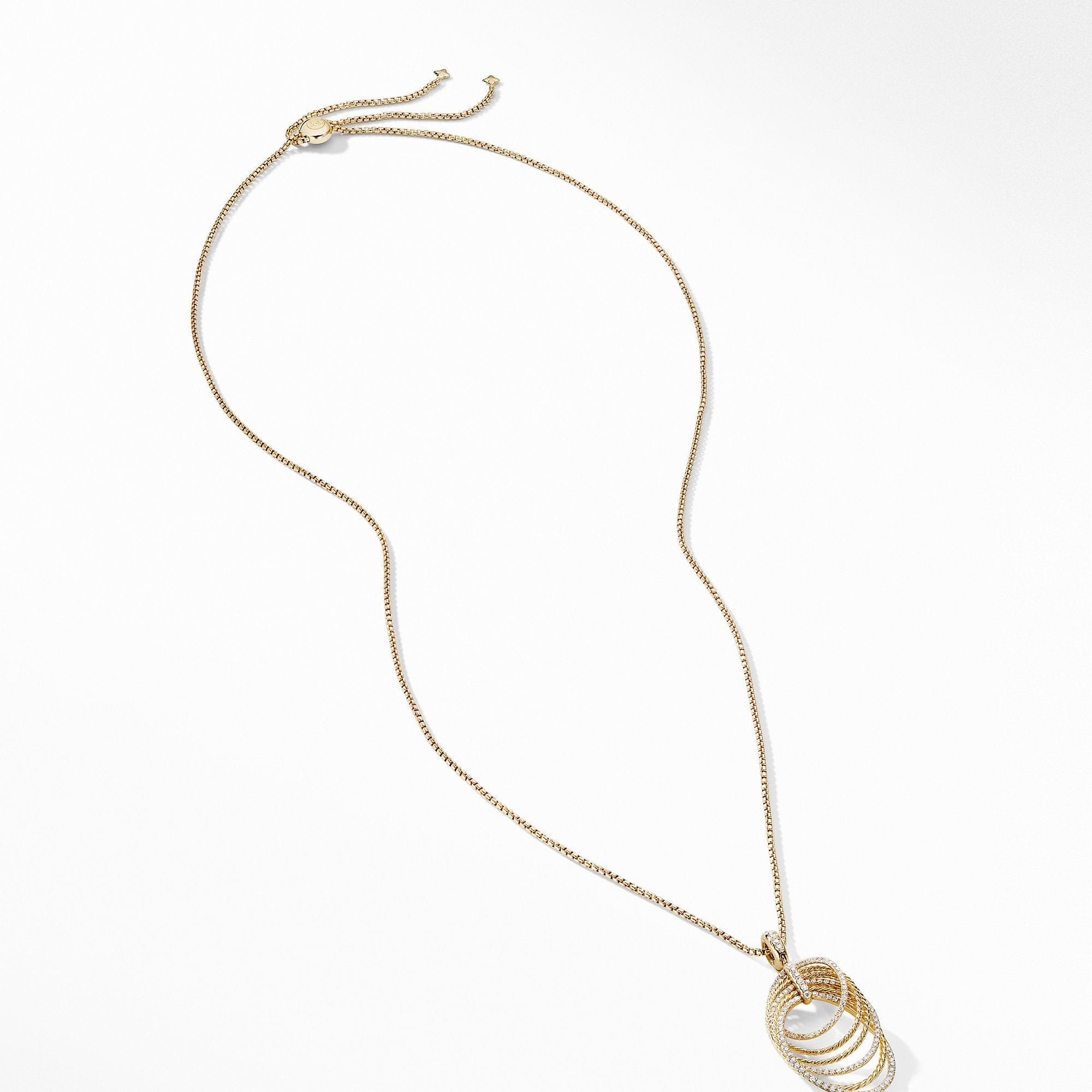DY Origami Pendant Necklace in 18K Yellow Gold with Diamonds