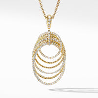 DY Origami Pendant Necklace in 18K Yellow Gold with Diamonds
