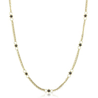 18K Yellow Gold Black Diamond Necklace