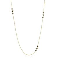 18K Yellow Gold Triple Black Diamond Necklace