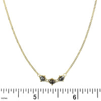 Amali 18K Yellow Gold Triple Black Diamond Necklace