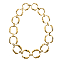 18K Yellow Gold Oro Classic Diamond Link Necklace