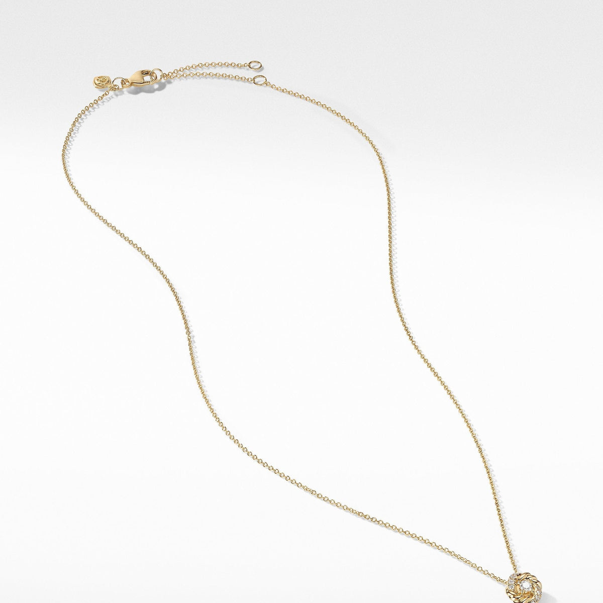 Petite Infinity Pendant Necklace in 18K Yellow Gold with Diamonds
