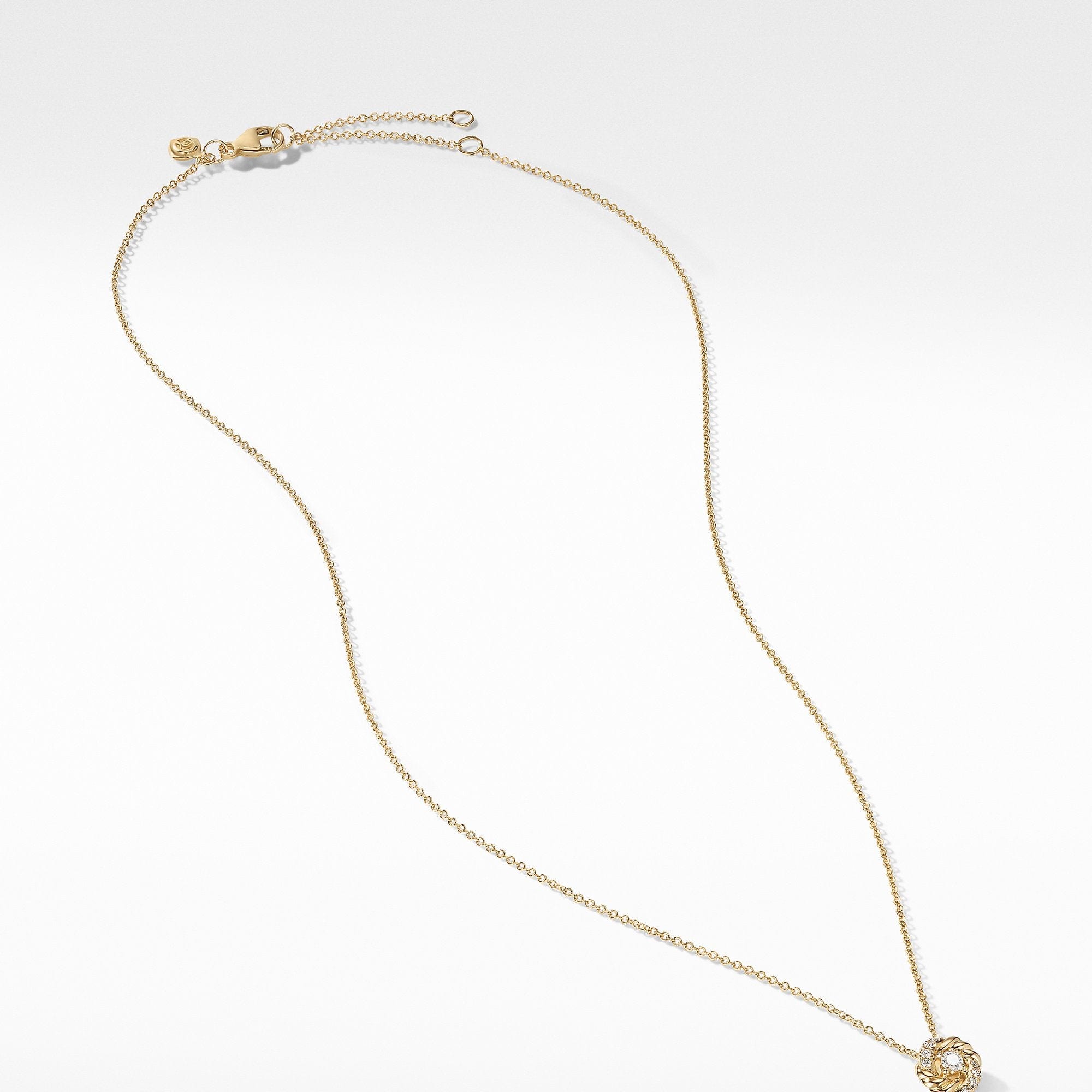 Petite Infinity Pendant Necklace in 18K Yellow Gold with Diamonds