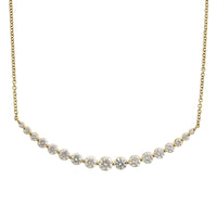 18K Yellow Gold Diamond Curve Bar Necklace