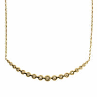 18K Yellow Gold Diamond Curve Bar Necklace