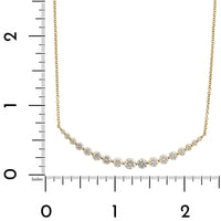 18K Yellow Gold Diamond Curve Bar Necklace