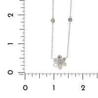 18K White Gold Diamond Flower Pendant Necklace