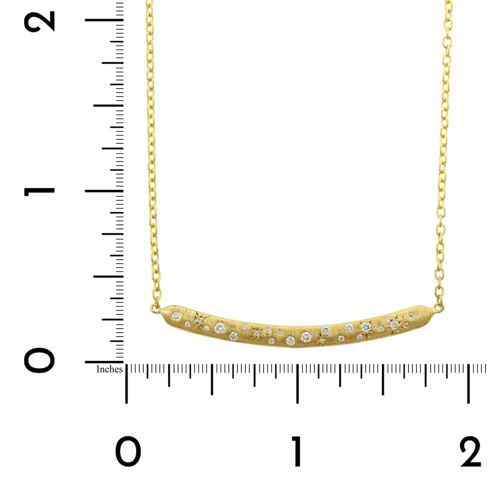 Penny Preville 18K Yellow Gold Diamond Curve Bar Necklace