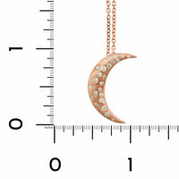 Penny Preville 18K Rose Gold Diamond Crescent Moon Necklace