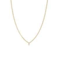 14K Yellow Gold Curb Link Diamond Necklace