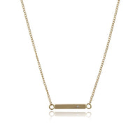 14K Yellow Gold Bar Diamond Necklace
