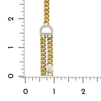 18K Yellow Gold Curb Link Double Layer Necklace