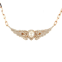 18K Rose Gold Angel Wing Diamond Necklace
