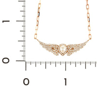 18K Rose Gold Angel Wing Diamond Necklace