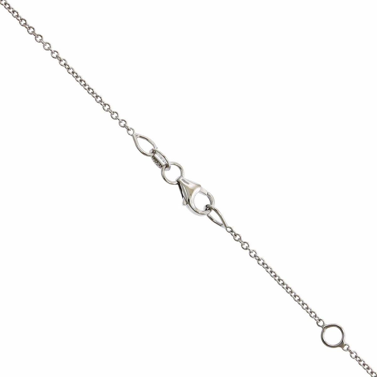 18K White Gold Curve Bar Diamond Necklace