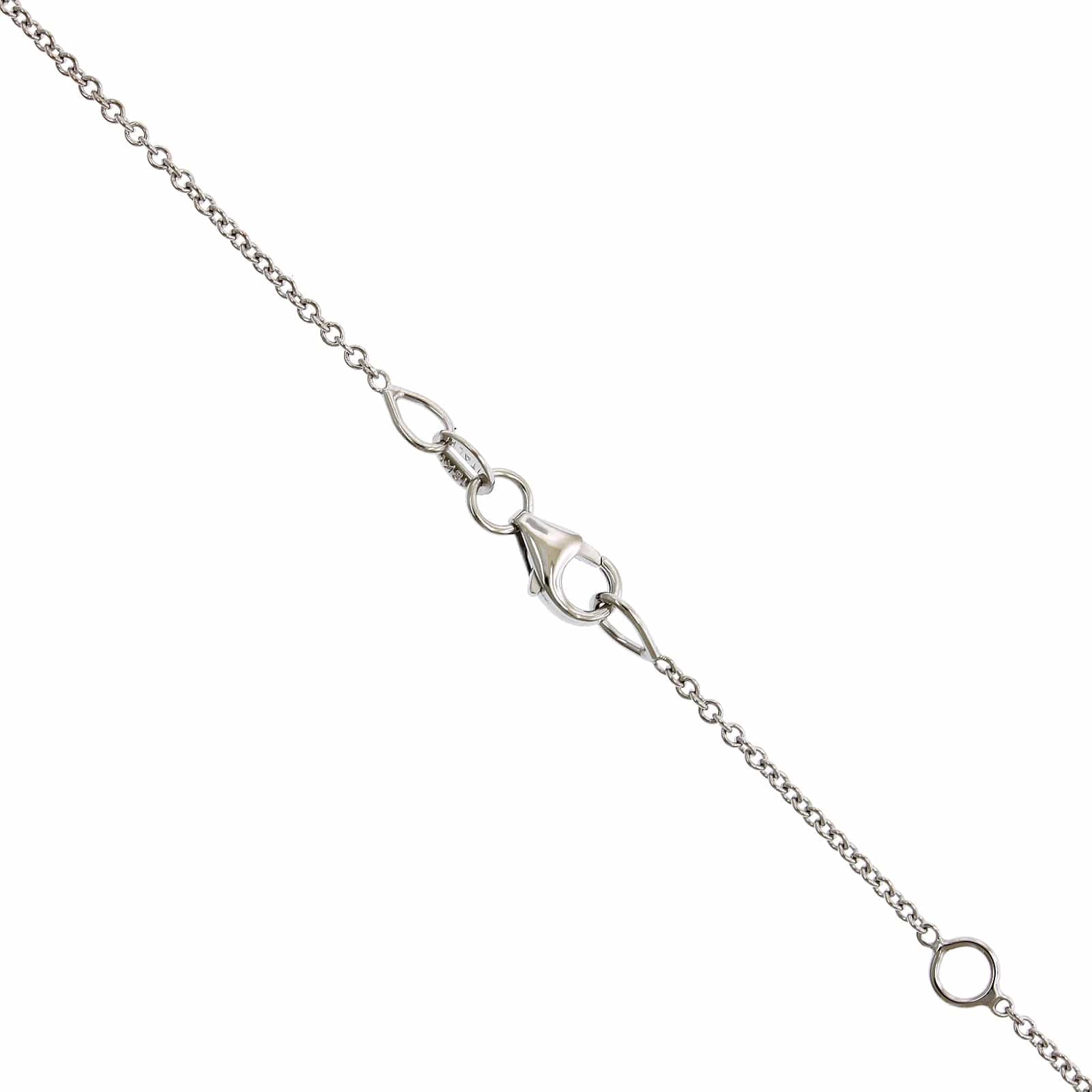 18K White Gold Curve Bar Diamond Necklace