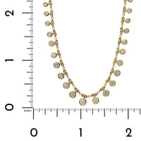 14K Yellow Gold Bezel Set Diamond Dangle Necklace