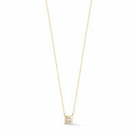 14K Yellow Gold Princess Cut Diamond Necklace