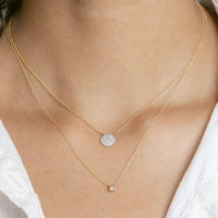 14K Yellow Gold Princess Cut Diamond Necklace