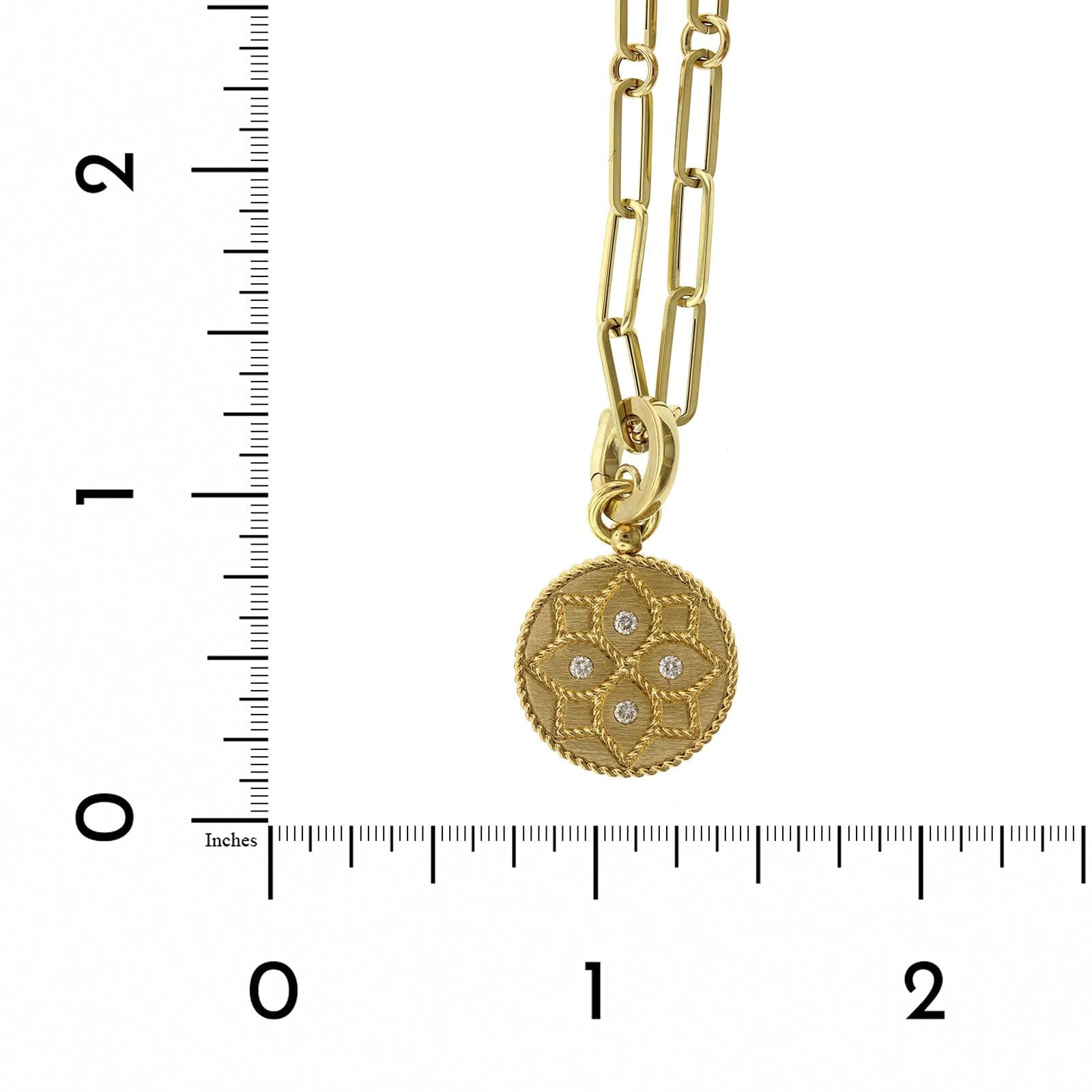 Roberto Coin 18K Yellow Gold Venetian Diamond Medal Necklace
