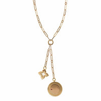 Roberto Coin 18K Rose Gold Venetian Double Medallion Black Diamond Necklace