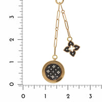 Roberto Coin 18K Rose Gold Venetian Double Medallion Black Diamond Necklace