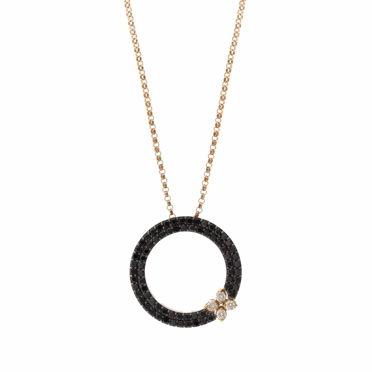 18K Rose Gold Verona Black Diamond Necklace