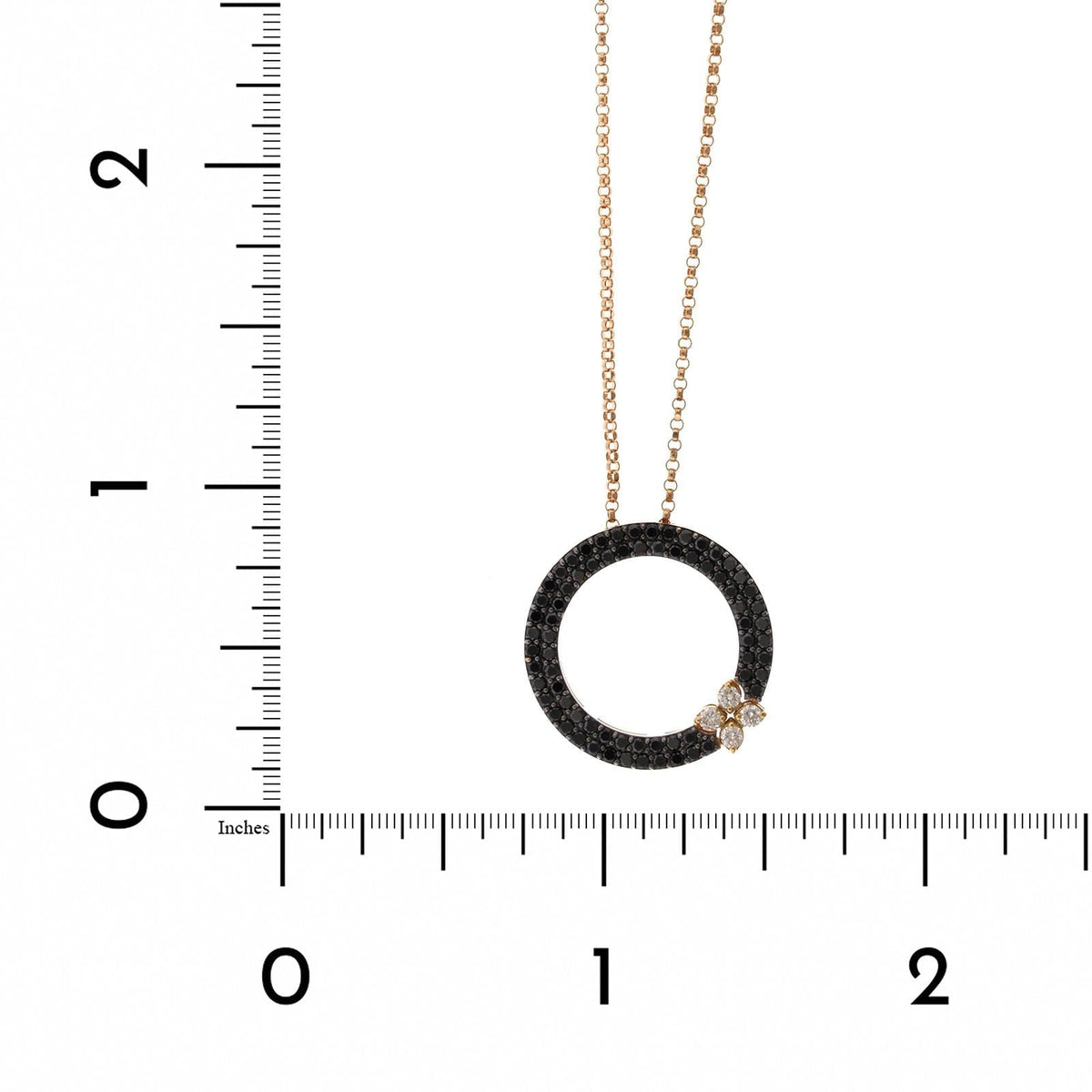 Roberto Coin 18K Rose Gold Verona Black Diamond Necklace