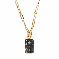 18K Rose Gold Venetian Medallion Black Diamond Necklace
