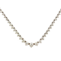 14K White Gold Diamond Graduated Line Necklace