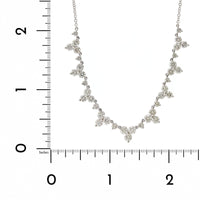 14K White Gold Diamond Cluster Necklace