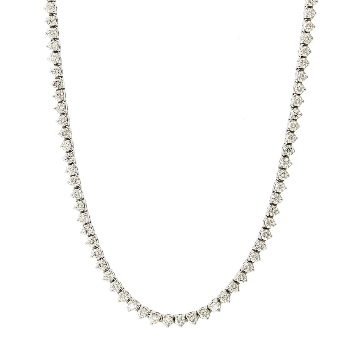 18K White Gold Diamond Tennis Necklace