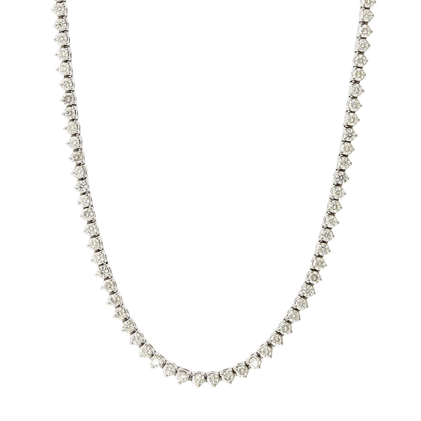 18K White Gold Diamond Tennis Necklace