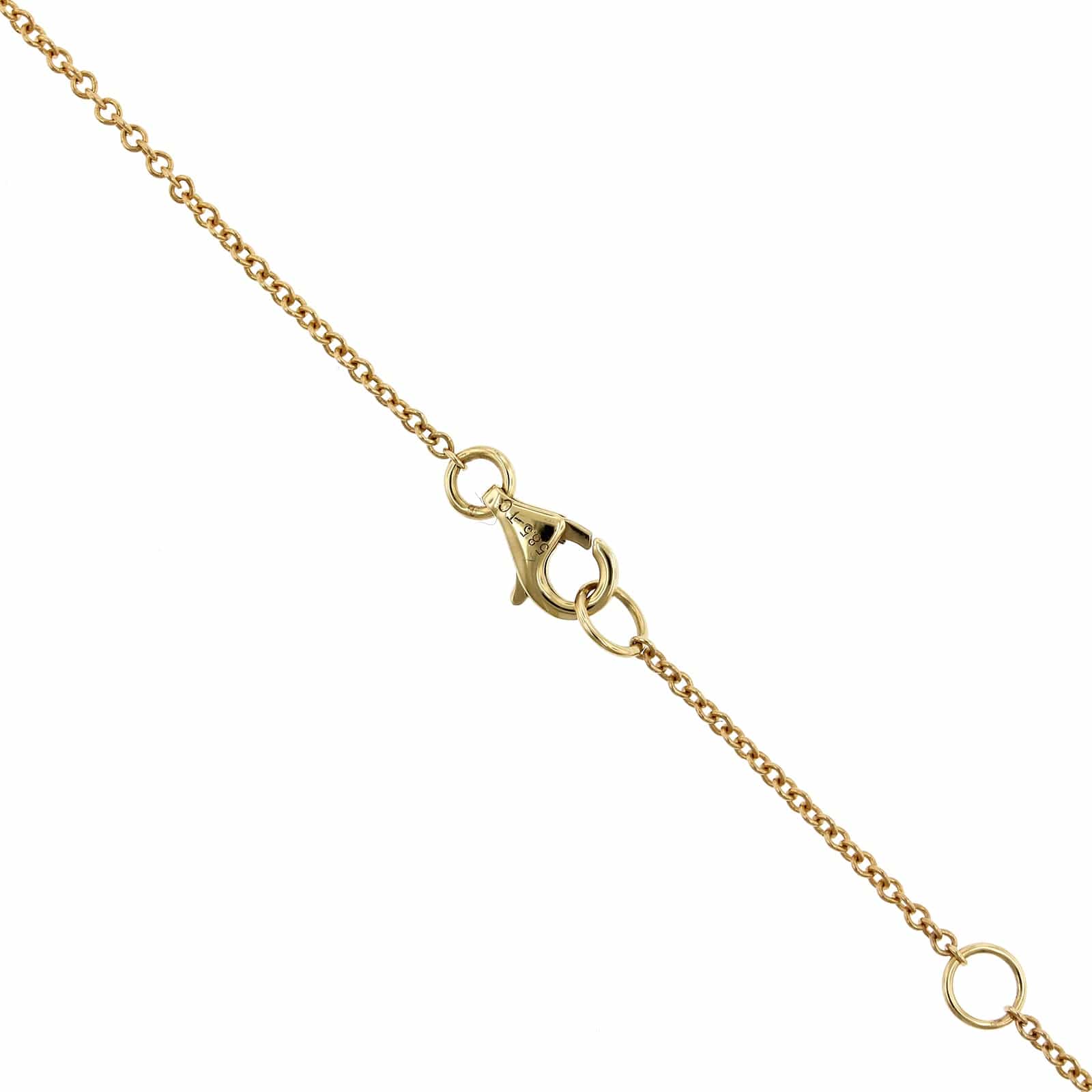 14K Yellow Gold Clustered Diamond Necklace