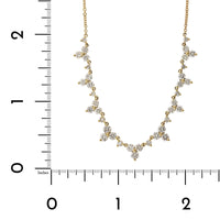 14K Yellow Gold Clustered Diamond Necklace