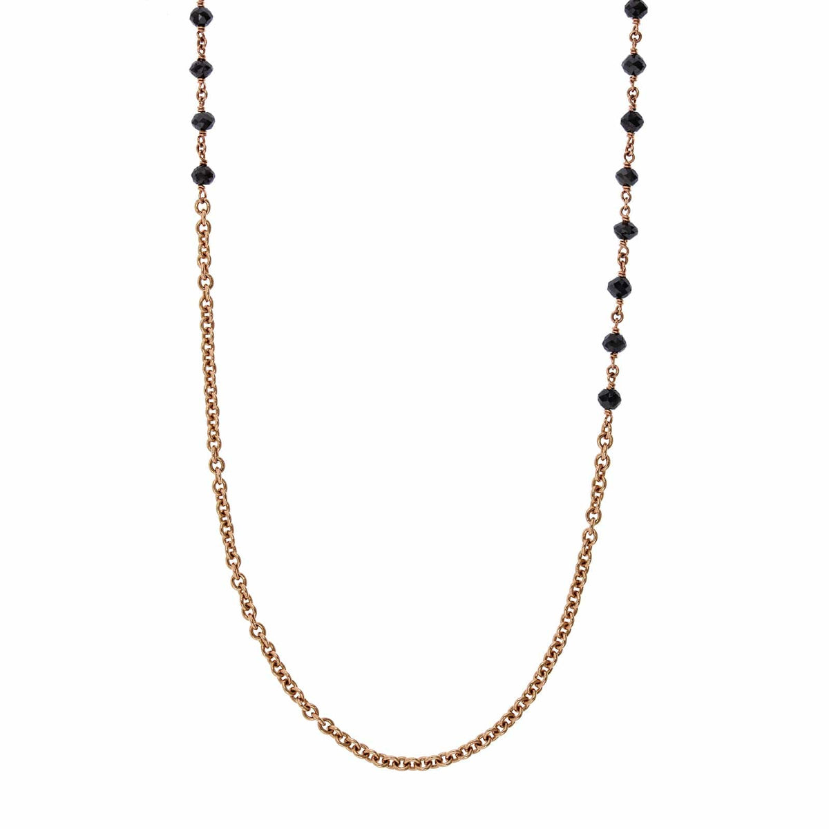 Etho Maria 18K Rose Gold Black Diamond Bead Necklace