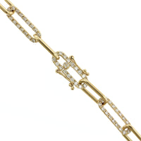 14K Yellow Gold Paperclip Diamond Necklace, 14k yellow gold, Long's Jewelers