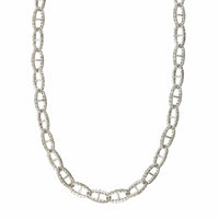 14K White Gold Link Diamond Necklace, 14k white gold, Long's Jewelers