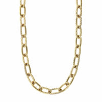 14K Yellow Gold Paperclip Diamond Necklace, 14k yellow gold, Long's Jewelers